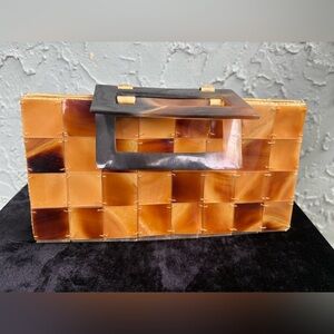 Vintage Lucite Patchwork Handbag w/ Tortoiseshell Handle – 1950s/60s